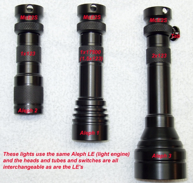 Aleph 19 (19mm) with 1.5x123(1750) Flashlight (Black)